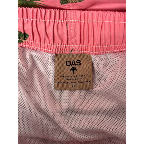 OAS Swim Trunks XL Mens Pink Dinosaur Print Drawstring Waist Lined Swimwear - Picture 6 of 6
